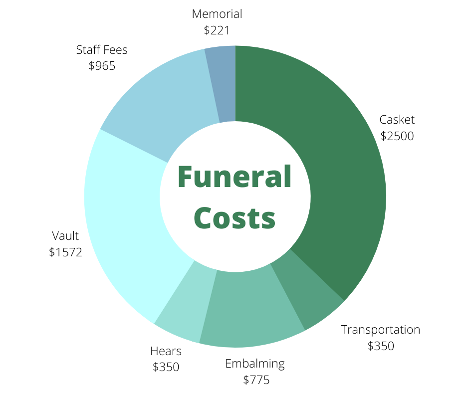 Average funeral cost donut chart