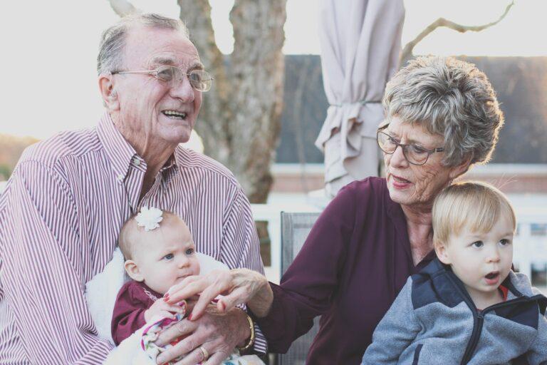 senor couple able to spend time with grandkids
