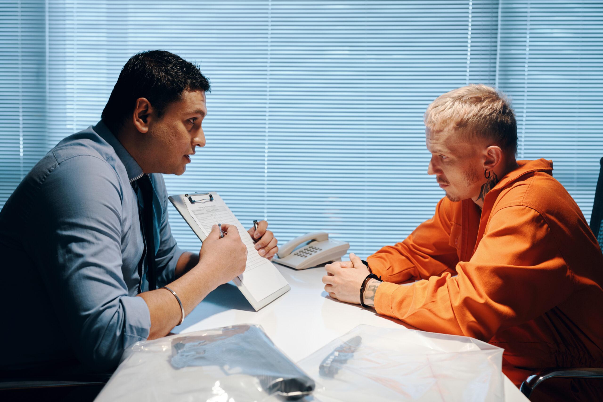 Inmate sitting at table