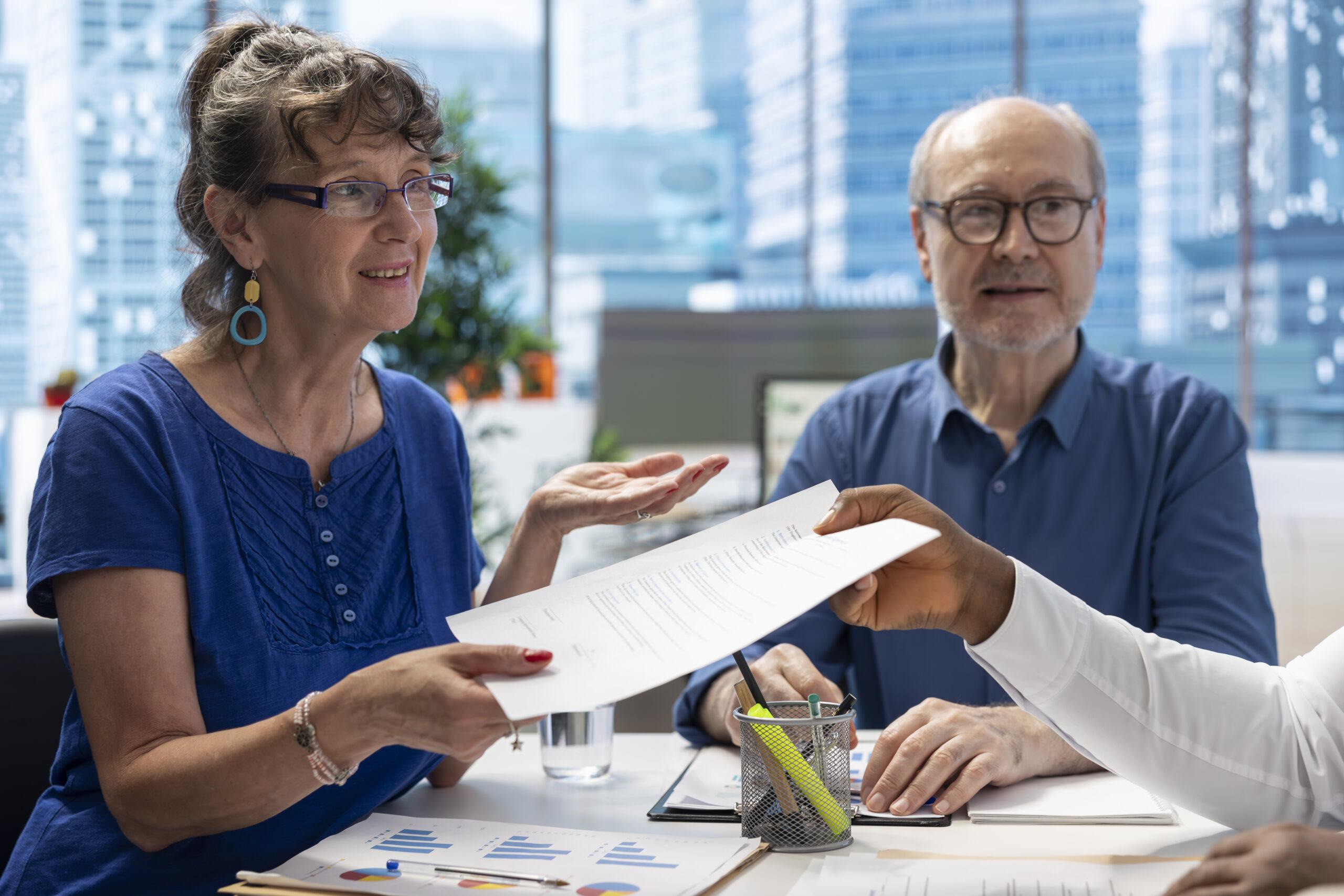 Advisor discussing insurance options