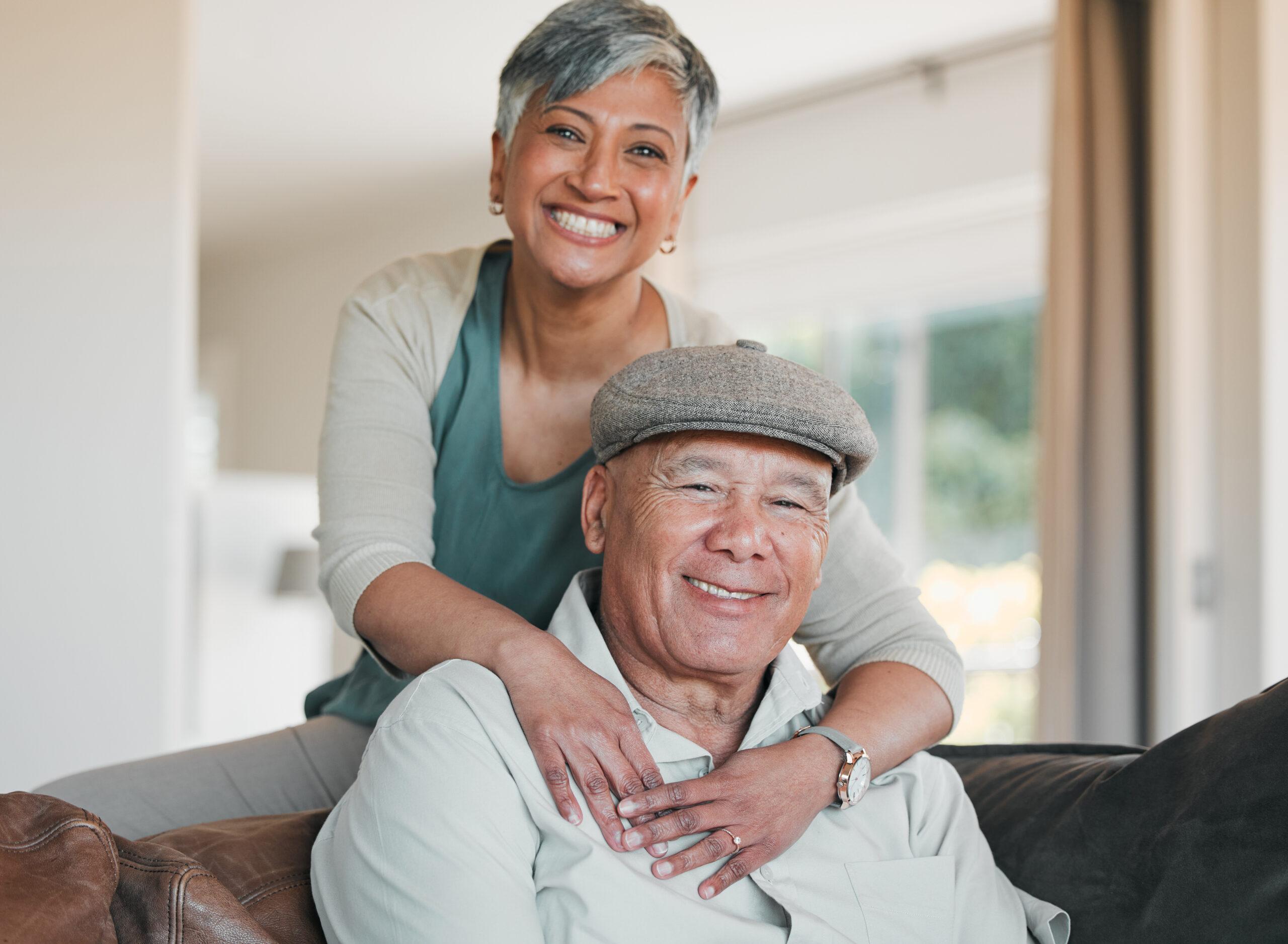 Senior couple smiling