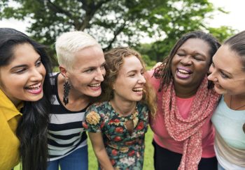 Group of Women Socialize Teamwork Happiness Concept